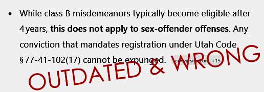 Be aware of outdated information online. The legislature frequently amends and revises expungement law.